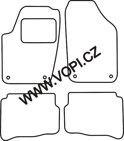 Textil-Autoteppiche Volkswagen Polo 2005 - 2009 Colorfit (4949)